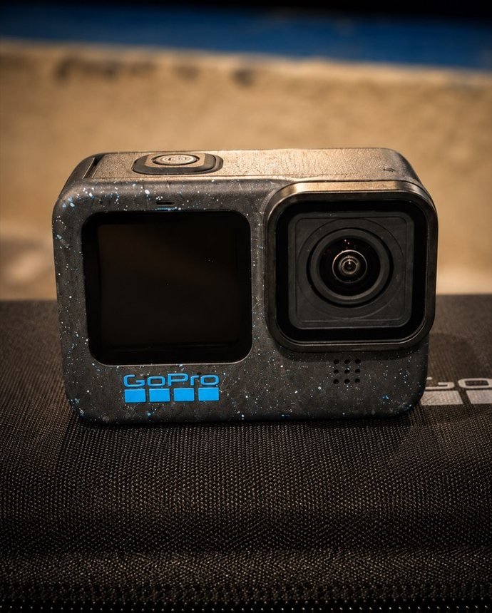 The GoPro used to film matches, sitting on the boundary wall